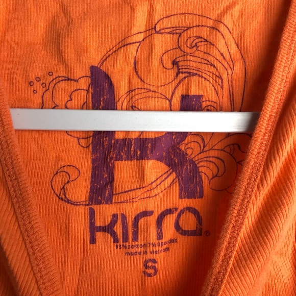 Kirra Women's Orange Scoop Neck Tank Top Ribbed Size Small - Picture 3 of 5